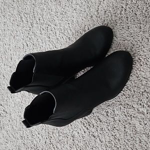 Madden Girl Black Women's Slip-On Booties with Chunky Heel